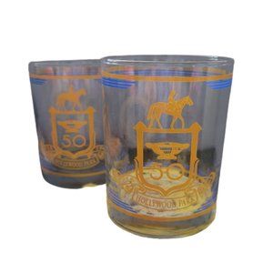 2 Hollywood Park Horse Racing Glasses